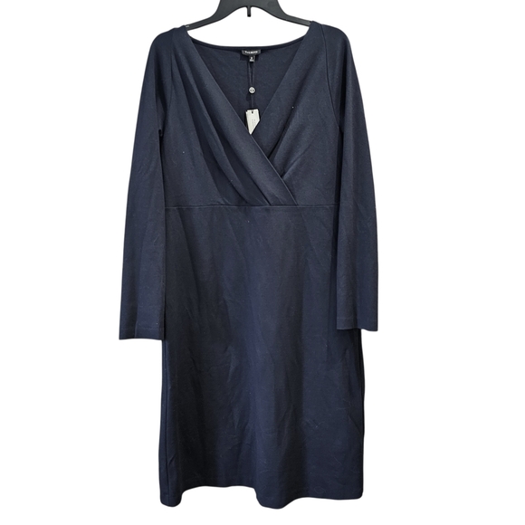 Talbots Dresses & Skirts - New Talbots Ponte Navy Long Sleeve Dress with Criss Cross Top